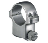 Ruger 1 inch high scope rings stainless, Ruger high ring mount close up, Ruger scope rings clam package, stainless rifle scope rings, Ruger optics accessory, scope ring set