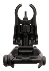 Magpul MBUS Pro Hooded Flip-Up Front Sight AR-15 - MAG1518BLK, Magpul MBUS Pro hooded front sight, steel AR15 flip up sight, low profile backup iron sight close up, Magpul tactical rifle sight, AR front sight detail, premium MBUS Pro accessory