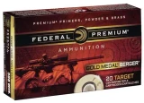 Federal Premium Gold Medal Brass 6.5 Creedmoor 130-Grain 20-Rounds BHOTM - GM65CRDBH130, Federal Premium Gold Medal 6.5 Creedmoor ammunition loaded with a 130-grain Berger Hybrid Open Tip Match bullet. Premium long-range accuracy and match-grade performance. 20 rounds per box. UPC: 604544624038.