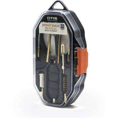 The Otis Patriot cleaning kit for 9mm pistols includes bronze and nylon brushes designed for effective firearm maintenance. This compact kit provides the essential tools needed to clean and maintain handgun performance. Ideal for range use and routine care, it helps remove fouling and debris while supporting reliable operation for 9mm pistols.
