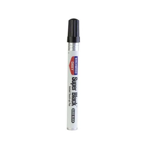 The Birchwood Casey Super Black touch-up pen in flat black is designed to restore scratches, nicks, and worn finishes on firearms and metal surfaces. Easy to apply, this pen provides a quick and effective solution for maintaining the appearance of your firearm. Ideal for gun owners looking to preserve finish quality, it offers convenient touch-up capability.