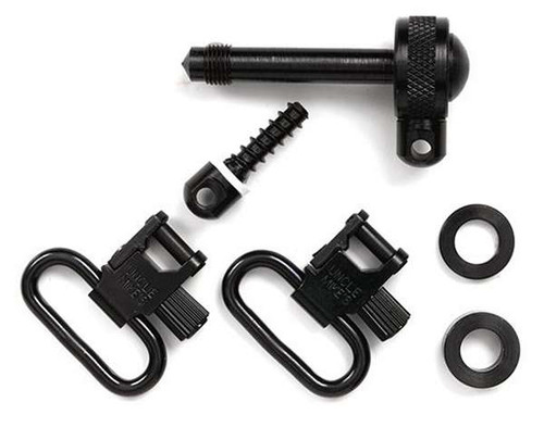Uncle Mike's Quick Detach Sling Swivel Set Remington 7400/Model Four 1" Swivel Steel Black