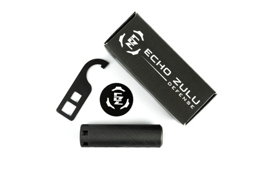 Echo Zulu Defense Atom22-Lite Suppressor, Titanium, .22LR, Black, 3.5-inch, 1/2X28