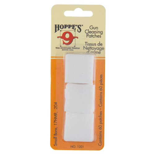 Hoppes Gun Cleaning Patches Small Bore 17HMR /.204- 60Patches