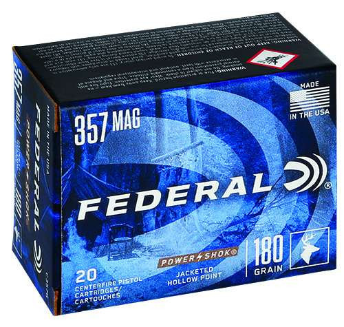Federal Ammunition Power-Shok 357 Mag 180 gr Jacketed Hollow Point (JHP) 20 Bx C357G