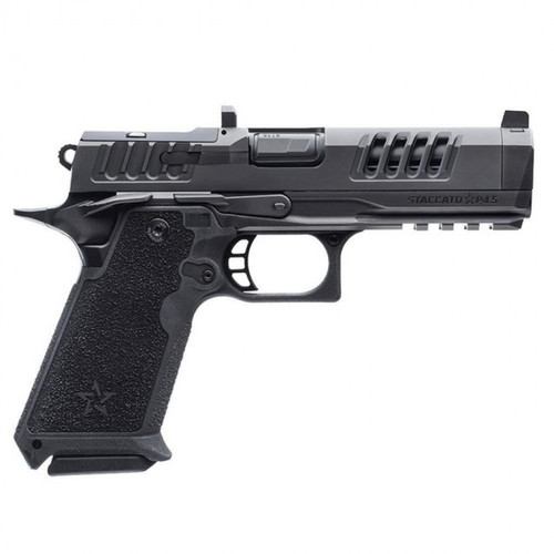 STACATTO PREMIUM HD P4.5 DLC BARREL TRIJICON NIGHT SIGHT 4X MAGS X-SERIES SERRATIONS (MAGWELL)