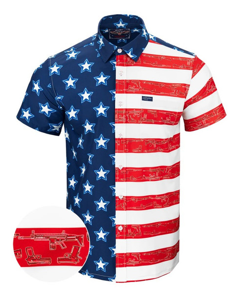 RETRO RIFLE OLD GLORY BUTTON DOWN