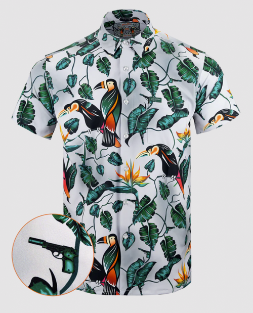 RETRO RIFLE TWO-CANS BUTTON DOWN