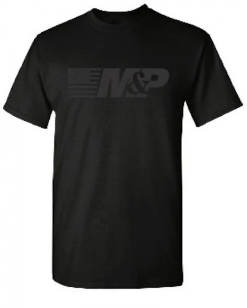 M&P® by Smith & Wesson® Flag & Logo Side by Side Premium Tee in Black A3918-07GV