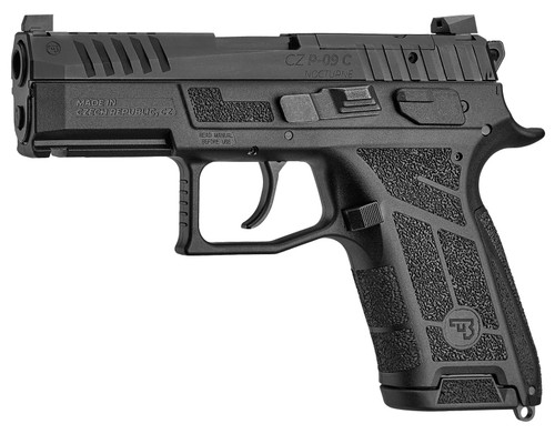 CZ-USA P-09C Nocturne Compact 9mm 15+1 3.74" Steel Barrel, Optic Cut/Serrated 91660