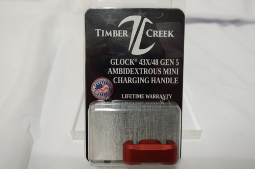 Timber Creek -GLOCK AMBIDEXTROUS CHARGING HANDLE  RED (Gen4 and Gen5 43X, 48, etc)