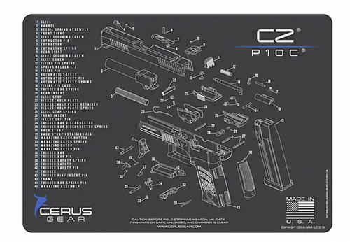 Cerus Gear Cleaning Mat -CZ P10C SCHEMATIC; GRAY