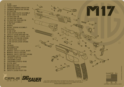 CERUS GEAR CLEANING MAT SIG M17 SCHEMATIC -COYOTE
