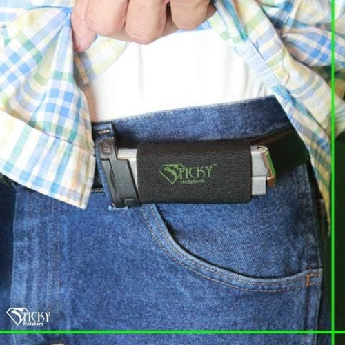 Sticky Holsters Belt Slider Elastic Magazine Holder - Horizontal Mag Pouch for Belts Up to 1.75 inches, Non-Slip Extra Elastic, USA Made - 2-Pack 