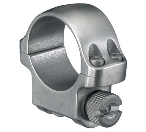 Ruger Scope Ring 1" Low Stainless - 90281, Ruger 1 inch low scope rings stainless, Ruger 90281 rings, stainless rifle scope rings Ruger, Ruger optics mounting rings, 1 inch tube scope rings low, Ruger rings close up, hunting rifle scope rings