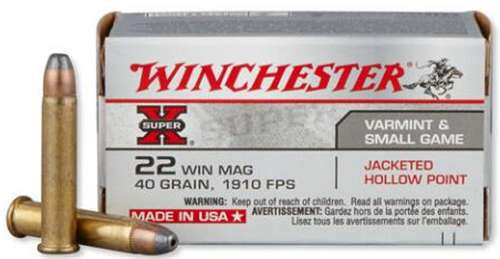 Winchester Ammo Super-X 22 Mag 40 gr Jacketed Hollow Point (JHP) 50 Bx X22MH