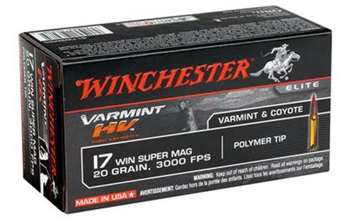 Winchester Varmint HV, Winchester 17 HMR ammo, 20 grain VMAX, V-MAX ammunition, .17 HMR varmint ammo, Winchester rimfire ammunition, predator hunting ammo, high velocity 17 HMR, Winchester Varmint HV 20 grain, 020892103085