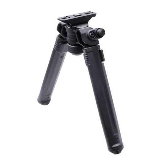Magpul MLOK bipod black, Magpul rifle bipod mounted, adjustable bipod legs Magpul, MLOK bipod close up, tactical rifle bipod Magpul, Magpul accessory bipod, rifle shooting support bipod