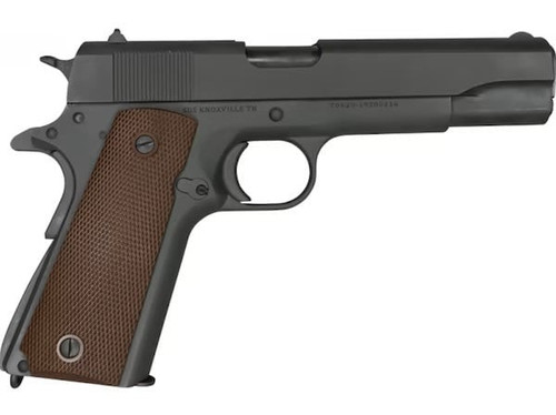 Tisas 1911 Gov.45 ACP SA Pistol, 5" Barrel, 7+1, Parkerized Finish Wood Grips - 1911A1GOVT