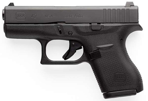 The Glock 42 .380 ACP is an ultra-compact, lightweight concealed carry pistol known for its slim profile, manageable recoil, and signature Glock reliability. Perfect for deep concealment or pocket carry, the G42 is a great choice for shooters seeking a soft-shooting, dependable defensive pistol. Customers searching for glock 42, g42 380 acp, slim micro-pistol, deep concealment handgun, or compact everyday carry firearm will find this handgun ideal. Available online or in store at Sturgis Guns in Sturgis, SD.