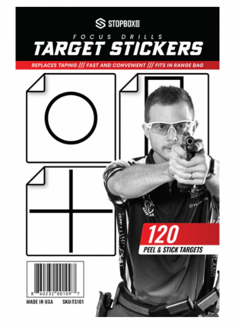 StopBox USA - Target Stickers 120 Peel & Stick Targets - TS101, The StopBox USA Target Stickers 120-pack delivers fast, easy target setup with peel-and-stick convenience for range training and practice sessions. Designed for clear shot visibility and simple placement, these adhesive targets are perfect for pistols, rifles, airguns, and everyday shooting drills.