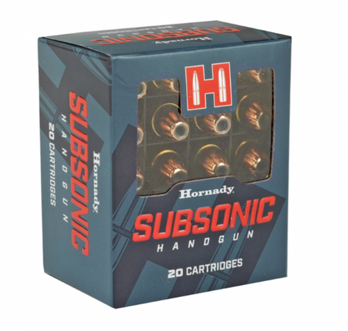 Hornady Subsonic 40 S&W 180 gr XTP Hollow Point 20 Bx - 91369, Hornady Subsonic .40 S&W 180-grain XTP Hollow Point ammunition delivers controlled expansion, consistent accuracy, and reduced noise signature for suppressed or standard pistol shooting. Designed for dependable defensive performance, it provides reliable terminal effect and smooth recoil for personal defense, duty use, and range training applications.