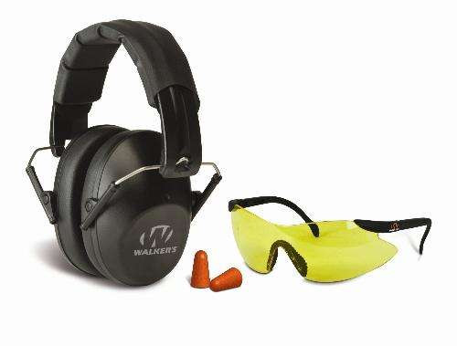 Walkers Game Ear combo kit, shooting ear and eye protection, Walker's hearing protection headset, shooting safety glasses kit, range safety gear Walker's, hunting ear protection combo, Walker's ear pro and glasses
