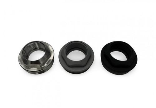 SDTA Titanium HUB (1.375x24) Plan B Mount Matte Bead Blast, SDTA titanium HUB mount bead blast, Plan B suppressor mount matte finish, 1.375x24 suppressor adapter, titanium suppressor mount close up, SDTA mount detail matte, suppressor accessory HUB thread, lightweight suppressor mount