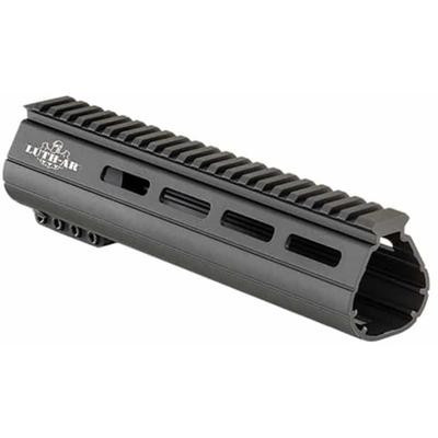 Luth-AR Lo-Drag Palmguard, Vented 9 in, Black, Carbine, HG-LD9, Luth AR Lo Drag Palmguard 9 inch, black AR carbine handguard, vented rifle handguard close up, Luth AR accessory side view, compact AR handguard, rifle build part