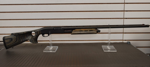 REMINGTON 87 EXPRESS MAGNUM CUSTOM THUMBHOLE STOCK 12 GA 3", Remington 11-87 shotgun, Remington 1187 semi auto 12ga, thumbhole stock shotgun close up, Remington hunting shotgun side view, 12 gauge semi auto shotgun, Remington firearm