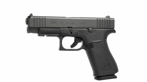 Glock 43X MOS pistol, Glock LE 43X Slimline 9mm, Glock 43X FXD sights, optics ready Glock handgun, Glock carry pistol side view, Glock 15 round pistol