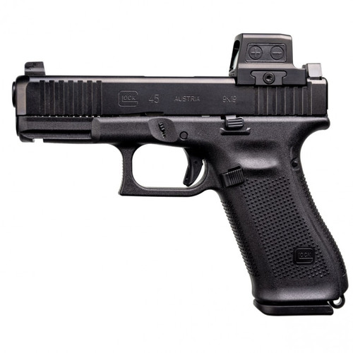 The Glock 45 Gen5 MOS Gunsite Limited Edition combines Glock's proven reliability with premium upgrades designed for serious shooters. Chambered in 9mm, this special edition pistol features a compact slide paired with a full-size frame, providing excellent balance, handling, and magazine capacity.