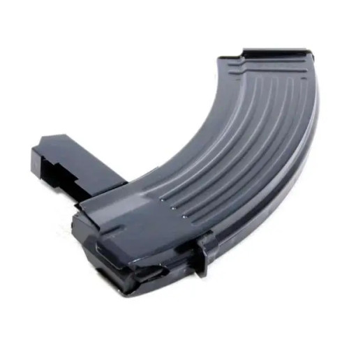 ProMag SKS 7.62x39mm 30-Round Blued Steel Magazine - SKSS30, ProMag SKS 30 round magazine, 7.62x39 steel rifle mag close up, blued steel SKS magazine, SKS accessory detail, surplus rifle high capacity mag, ProMag rifle magazine