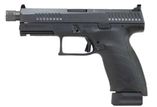 CZ-USA 91513 P-10 C Compact 9mm Luger 17+1 4.02" Black Threaded Barrel, Black Nitride Optic Ready/Serrated Steel Slide, Black Polymer Frame w/Picatinny Rail, Interchangeable Backstrap Grip