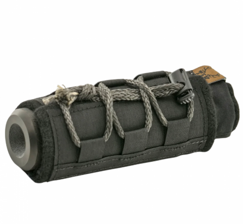 T&K 7" Kilo Suppressor Cover Black Bolt Action Guns Only, T&K Kilo Suppressor Cover, TK-KSC-BL-7-25, suppressor cover black, 7 inch suppressor cover, bolt action suppressor cover, suppressor mirage cover, rifle suppressor heat shield, T and K suppressor cover, suppressor wrap, black suppressor cover