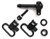 Uncle Mike's Quick Detach Sling Swivel Set Remington 7400/Model Four 1" Swivel Steel Black