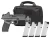 Springfield Hellcat Pro Comp OSP Gear Pac 9mm 3.8" Barrel 17-Rnds w/ Viridian RFX11 4 Mags, Springfield Armory Hellcat Pro Comp OSP Gear Up Package featuring an integral compensator, Viridian RFX11 green dot optic, four magazines, and 17+1 capacity. UPC: 706397999698.