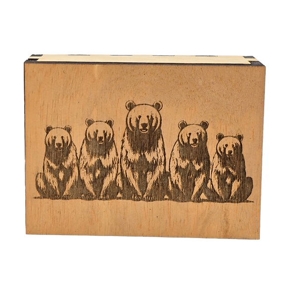 5 Bears Playing Card Box