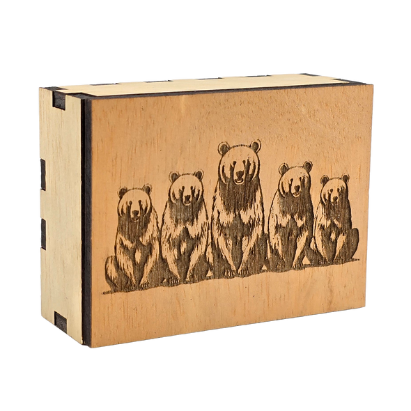 5 Bears Playing Card Box