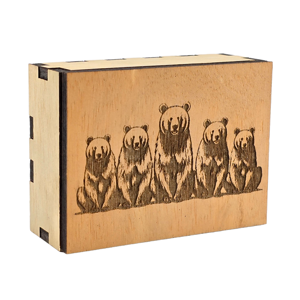 5 Bears Playing Card Box