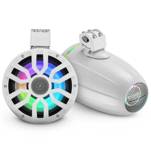 DS18 8in NXL-iQ Marine Tower Speaker with Digital LEDs Neodymium Magnet 1in Driver 350W 4Ohm White - NXL-IQ8TPNEO/WH Photo - Primary