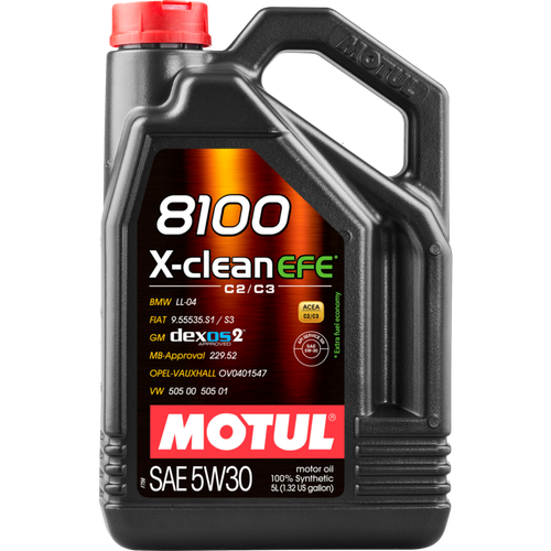 Motul 5L Synthetic Engine Oil 8100 X-Clean 5W30 - 111378 Photo - Primary