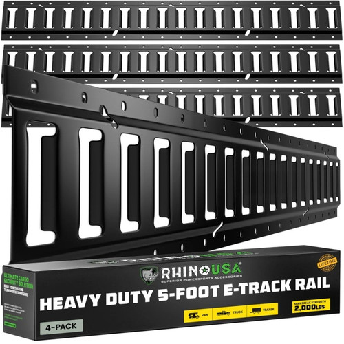 Rhino USA 5Ft E-Track Tie-Down Rails, Black (4 Pack) - TD-ETRAIL5-4PK-BLK User 1