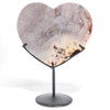 Pink Amethyst -  Heart on stand - large