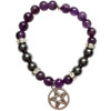 Crystal Charm Bracelet - Pentagram with amethyst