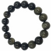 Crystal 12mm bead Bracelet - gold sheen obsidian