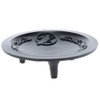 Cast Iron Incense Plate - Raven Pentacle round