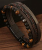 Braided Leather Bracelet - Tigers Eye