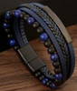 Braided Leather Bracelet - Lapis