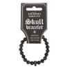Stainless Steel Skull on Obsidian Bracelet